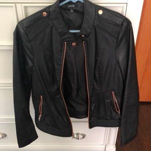 Faux leather coat